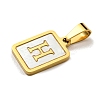 PVD Vacuum Plating 304 Stainless Steel Pave Natural White Shell Pendants STAS-S130-03G-H-2