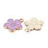 Light Gold Plated Alloy Enamel Pendants ENAM-R136-17G-3