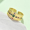 Brass Micro Pave Cubic Zirconia Adjustable Cuff Rings RJEW-V009-01G-3