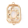 Brass Crystal Rhinestone Connector Charms with K9 Glass KK-Q770-04G-3