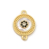 Brass Micro Pave Clear Cubic Zirconia Connector Charms KK-M303-04G-07-1