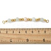 Natural Angelite & Plastic Imitation Pearl Round Beaded Connector Charms/Links STAS-L277-11G-05-3