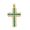 Rack Plating Brass Micro Pave Cubic Zirconia Pendants KK-S380-39E-G-1
