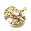 Brass Micro Pave Cubic Zirconia Pendants KK-P336-18G-01-2