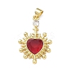 Brass Micro Pave Cubic Zirconia Pendants KK-F930-19G-1