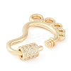 Rack Plating Brass Micro Pave Cubic Zirconia keychain Clasps KK-K374-03F-G-2