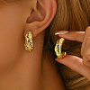 Vintage Hollowed Out Brass Irregular Folded Design Women's Stud Earrings XO8816-1