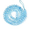 Anti-Tarnish Electroplate Glass Beads Strands GLAA-N064-6mm-09-2