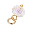 304 Stainless Steel Open Jump Rings ande Glass Beads Pendants PALLOY-JF03599-01-5