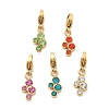 304 Stainless Steel Rhinestone Pendant Decorations STAS-M092-07G-1