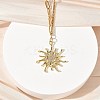 304 Stainless Steel Micro Pave Clear Cubic Zirconia Pendant Necklaces for Women NJEW-Z103-01G-08-3