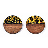 Opaque Resin & Walnut Wood Pendants RESI-TAC0021-72-3