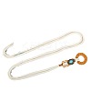 Bohemian Style Alloy Resin Ring Cotton Cord Chain Belts with Wood Beads Tassel FS-WGA5F60-01-5
