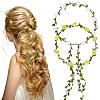 2Pcs 2 Colors Polyester Artificial Rose Garland Headbands Hair Vine AJEW-CP0008-26E-1
