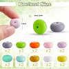 20Pcs 10 Colors Rondelle Silicone Beads JX323A-01-2