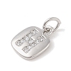 Rack Plating Brass Micro Pave CLear Cubic Zirconia Charms KK-E110-14P-H-2