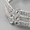 Crystal Rhinestone Tennis Cuff Bangle BJEW-WH0017-32-3