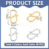60Pcs 2 Colors 304 Stainless Steel S-Hook Clasps STAS-UN0063-31-3