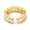Cubic Zirconia Rectangle Open Cuff Ring RJEW-G282-02G-02-3