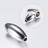 304 Stainless Steel Pointed Magnetic Clasps with Glue-in Ends STAS-F132-43P-2mm-2