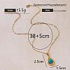 Vintage 304 Stainless Steel & Dyed Synthetic Turquoise Teardrop Pendant Necklaces for Women IA9439-6