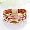 Two Tone Imitation Leather Multi-strand Bracelets for Women WGE2A7B-10-1