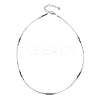 2MM Natural & Synthetic Mixed Gemstone Gradient Color Faceted Round Beaded Necklaces for Women NJEW-JN05865-02-4