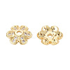 Brass Micro Pave Clear Cubic Zirconia Bead Caps KK-Q071-07G-02-2