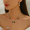 Heart-shaped Brass Cubic Zirconia Necklaces & Earrings Sets for Women UE8340-4