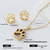 304 Stainless Steel Pendant Necklace & Stud Earrings Set for Women AW2289-2-1