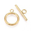 Ion Plating(IP) 304 Stainless Steel Ring Toggle Clasps X1-STAS-A092-09H-G-1