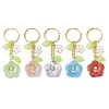 Flower Acrylic Imitation Gemstone Pendant Keychain KEYC-JKC00692-1