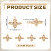 4Pcs Brass Pave Cubic Zirconia Pendants KK-LP0004-11-2