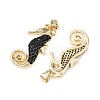 Brass Micro Pave Cubic Zirconia Pendants KK-S526-67G-2