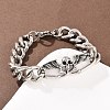 Stainless Steel Cuban Link Chian Bracelets BJEW-D379-03ASP-1