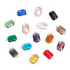 15Pcs 15 Colors Brass Pave Glass Rectangle Connector Charms KK-GA0001-72B-1