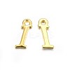 Golden Plated Alloy Letter Pendants PALLOY-J718-01G-I-1