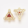 Brass Cubic Zirconia Links KK-T038-552A-NF-2