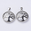 Natural Howlite Pendants G-P350-D11-1