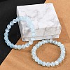 Dyed Natural Selenite Round Beaded Stretch Bracelets for Women G-U005-02G-2