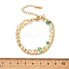 Gemstone Chip with Plastic Pearl Multi-strand Bracelets for Women BJEW-G739-01G-7