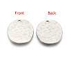 Alloy Blank Flat Round Hammered Pendants PALLOY-M031-07P-NF-2