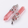Watermelon Stone Glass Big Pointed Pendants G-G738-A-11-2