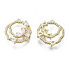 Brass Micro Pave Clear Cubic Zirconia Charms ZIRC-S069-026G-2