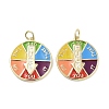 Real 18K Gold Plated Rack Plating Brass Enamel Pendants KK-M293-44G-1