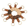 10Pcs 2 Style Wooden & Imitation Leather Pendant Keychain KEYC-TA0001-23-1