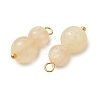 Natural Golden Silk Jade Beaded Pendants PALLOY-JF05886-2