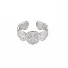 Non-Tarnish 304 Stainless Steel Flat Round with Sun Wrap Open Cuff Ring for Women RJEW-S405-222P-1
