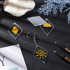 DIY Rhombus with Angle Acrylic Blank Pendant Keychain Making Kits DIY-BC0001-63B-6