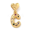 Brass Micro Pave Colorful Cubic Zirconia Pendants KK-P281-01G-C-1